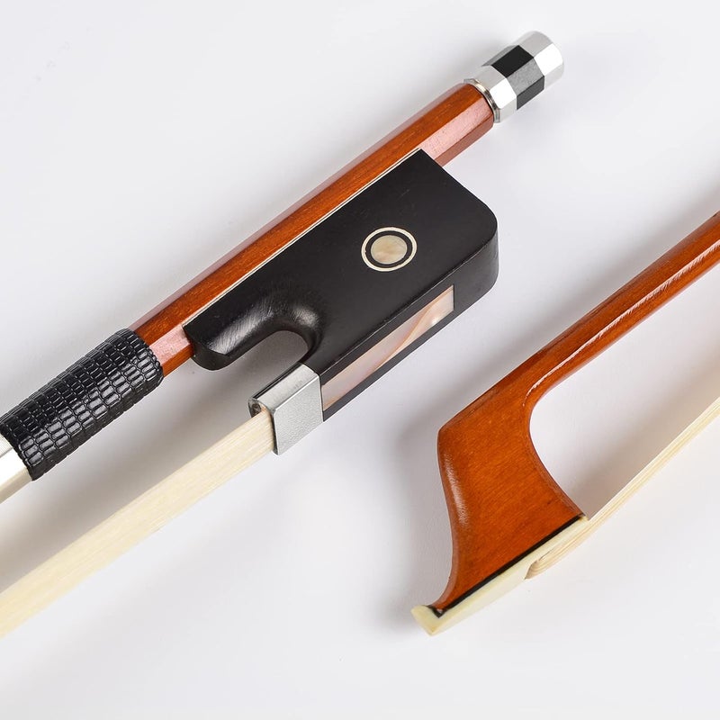 WinsterBow Brazilwood Ebony Violin Viola Cello Bow Full Size Ebony Frog with Natural Horsehair (Cello bow 4/4) - Image 5